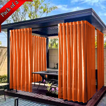 Outdoor Curtains Waterproof Light Filtering Grommet Orange