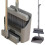 Broom and Dustpan Set Gray Adjustable Long Handle 1