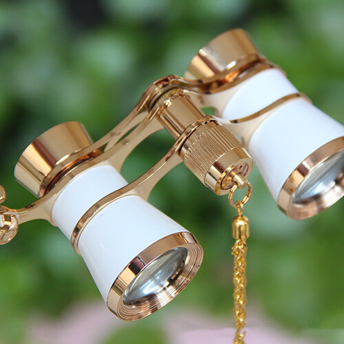 All-Metal White Opera Glasses HD Wide-Focus Binoculars 2