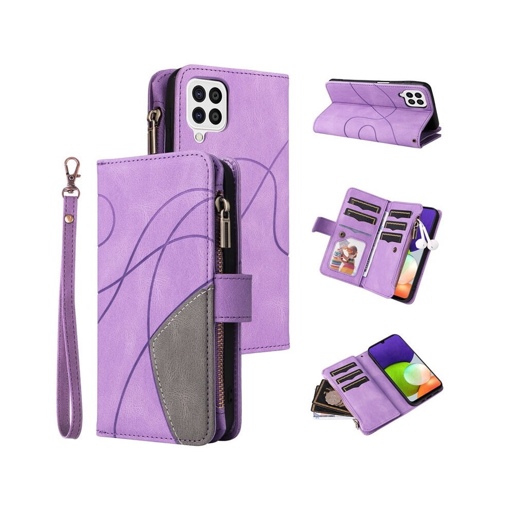 Pu Leather Wallet Case For Samsung Galaxy A22 4G Purple 9122141646747