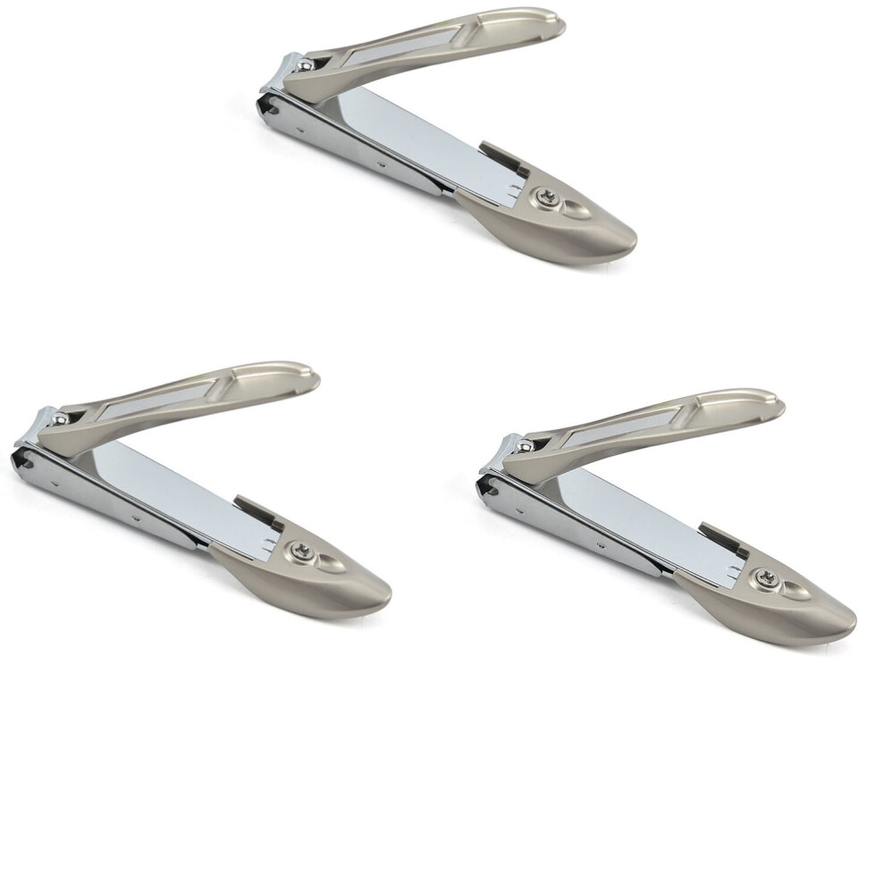 Nail Clippers Stainless Steel with Reservoir File 3 pcs