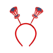 Women's Red White Blue Glitter Headband with Spinning Star