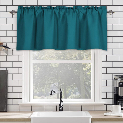 Blackout Short Curtain Green Thermal Insulated