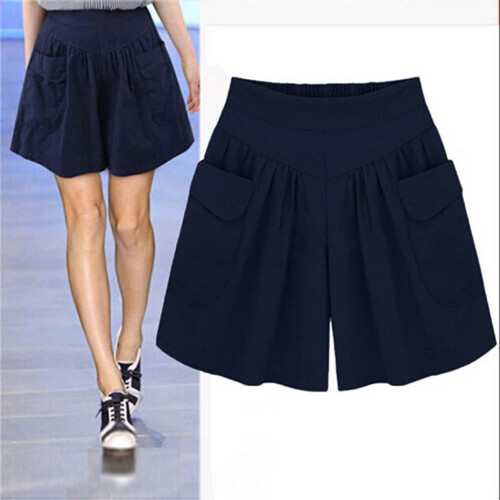 Γυναικείο Σορτς Plus Size Μονόχρωμο Μπλε Casual 5XL 1
