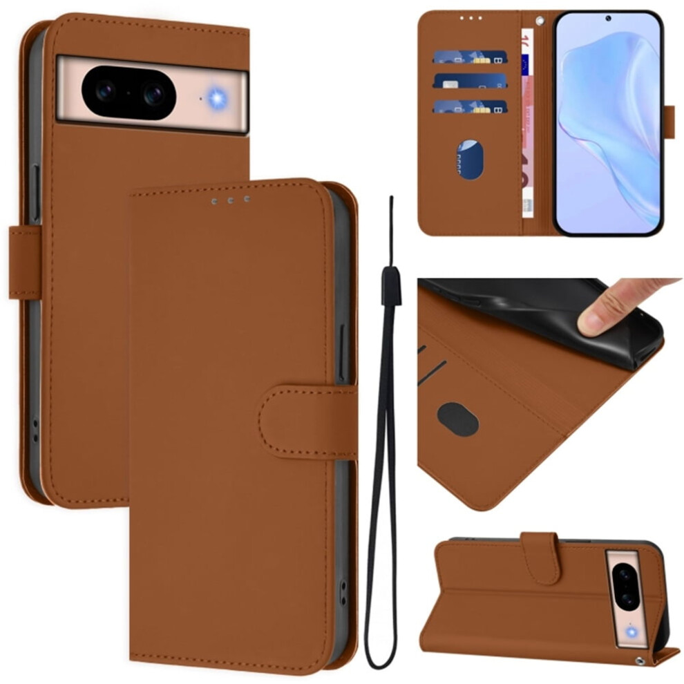 Wallet Case For Google Pixel 8A Pu Leather Magnetic Brown 913211544730