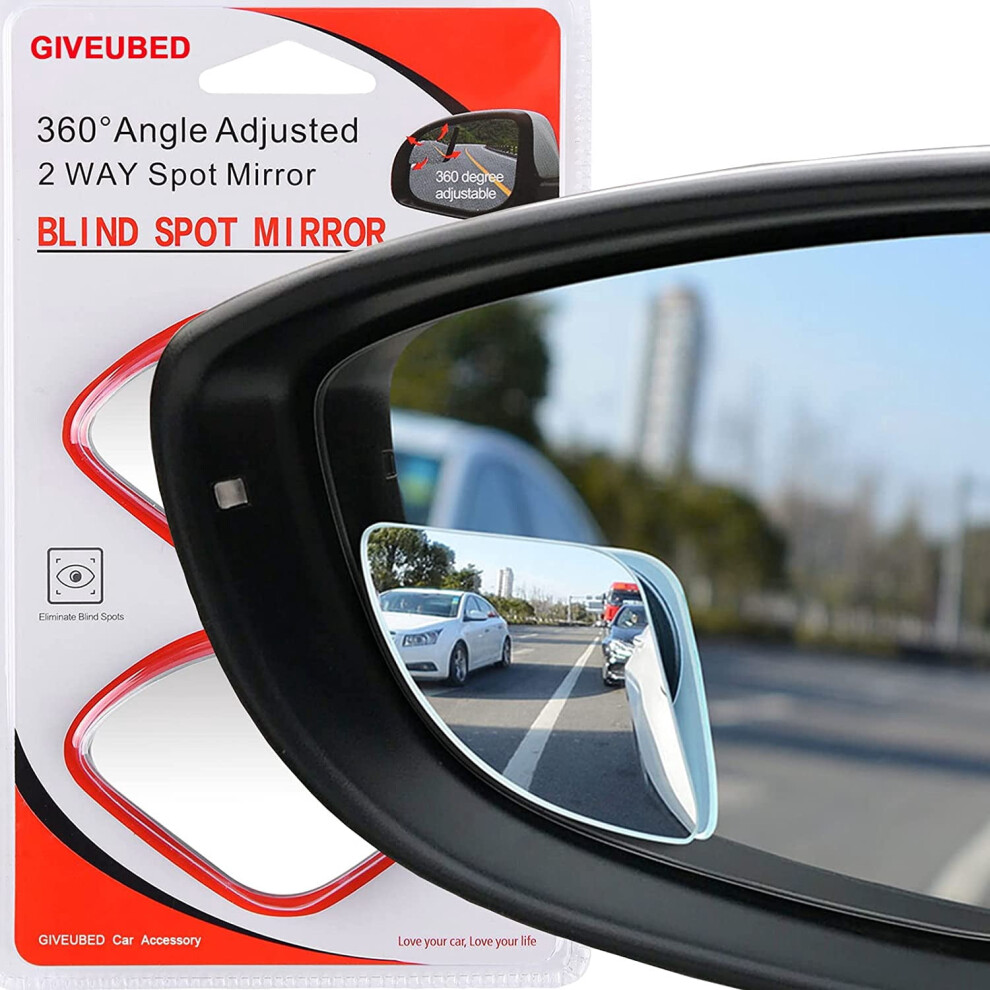 Hd Glass Wide Angle Blind Spot Mirror Frameless Adjustable 9085618544611
