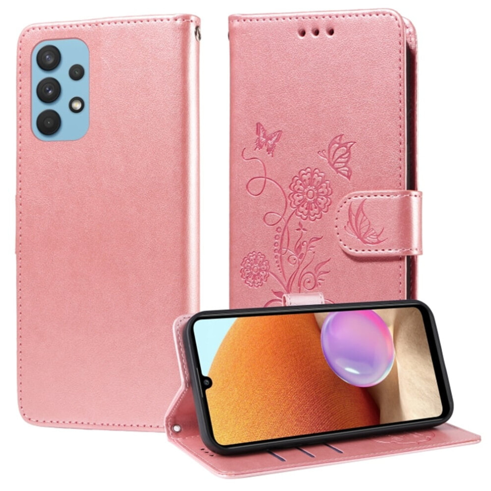 Butterfly Flower Flip Case For Samsung Galaxy A32 5G Pink 913211544600