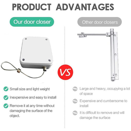 2X Punch-Free Automatic Sensor Door Closer Automatically Close for All Doors 2