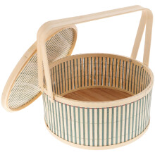 HOMEMAXS Picnic Basket with Handles 26x26x12.7 cm