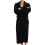 Women's Flannel Hooded Bathrobe Black 3X 1