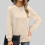 Long Sleeve Shirts for Women Fall Tops Women's Solid Color Round Neck Pullover Top Khaki 1