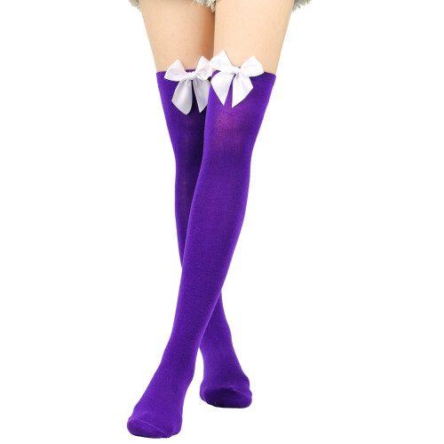 Women's Knee-High Socks Purple One Size