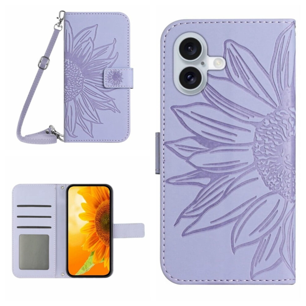 Sunflower Embossed Pu Leather Wallet Case For Iphone 16 913211566039