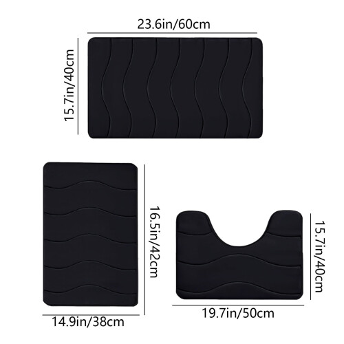 Badkamermattenset, antislip, 3-delig, wasbaar 2