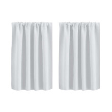 Solid Color Curtains Lightweight Blackout 2 PC White