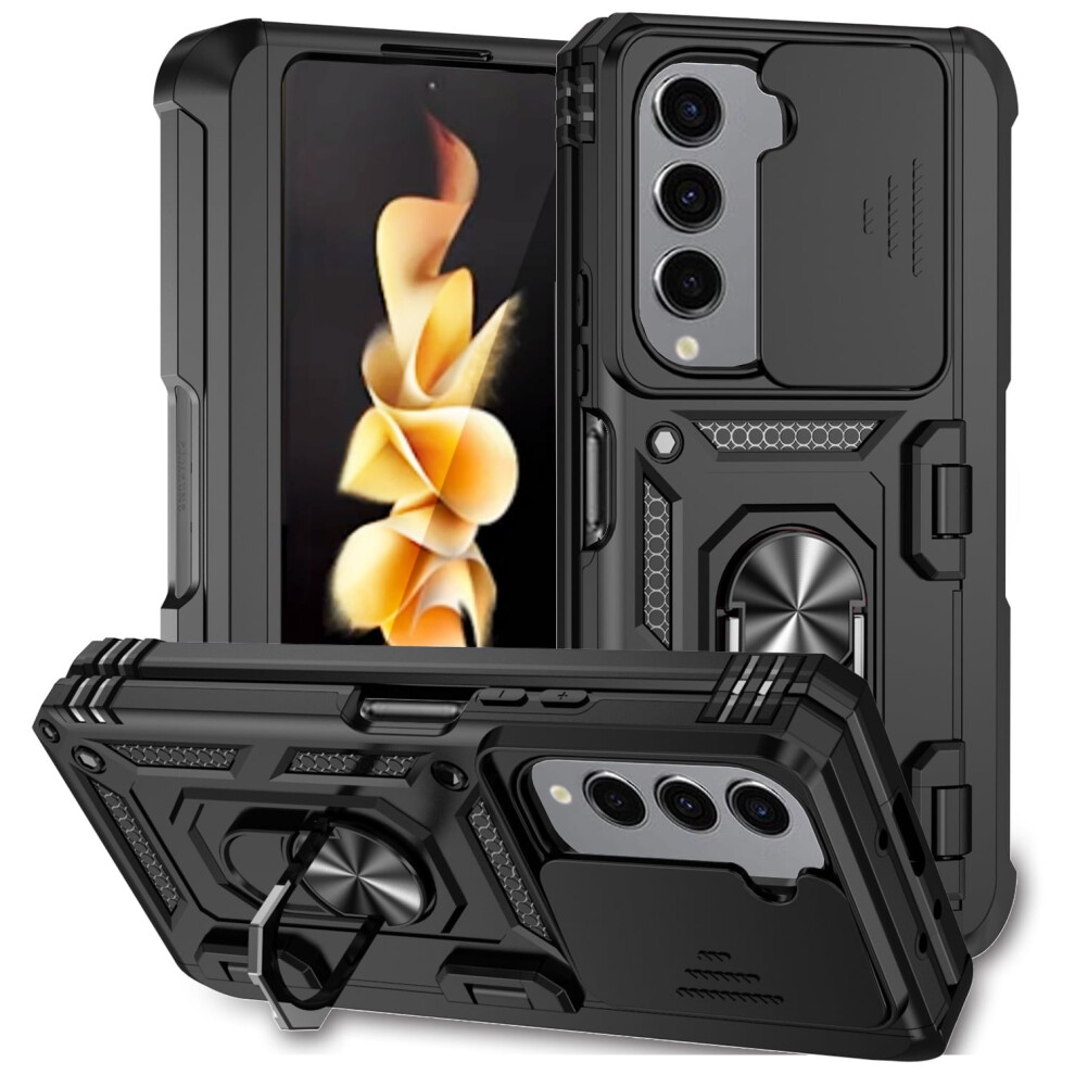 Galaxy Z Fold 5 Armor Case With Kickstand, Slide Lens 9043876481468