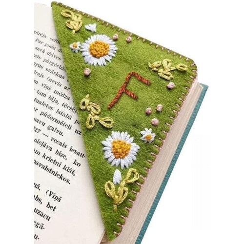 Personalized Felt Corner Bookmark Hand-Embroidered
