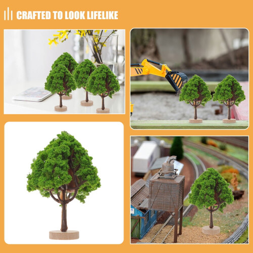 Miniatuur plastic modelbomen, realistisch, groen, 5 stuks 2