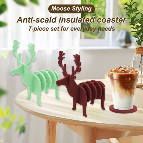 Σετ σουβέρ σιλικόνης JINGT DIY Elk - Ανθεκτικό στη θερμότητα, αντιολισθητικό και κομψό! 1