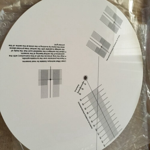 Vinyl Record Pickup Calibration Plate with Protractor and 2