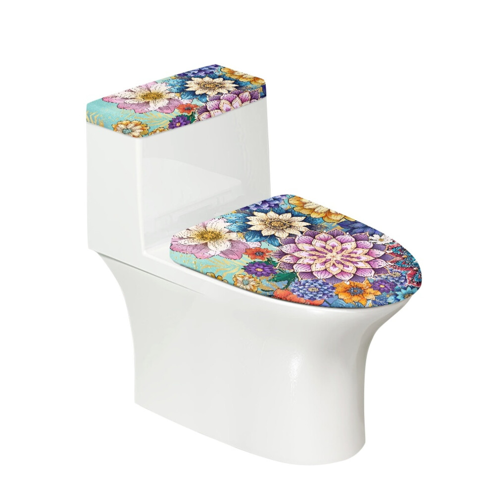 Boho Mandala Flower Toilet Lid And Tank Cover Set 2-Piece 913211541661