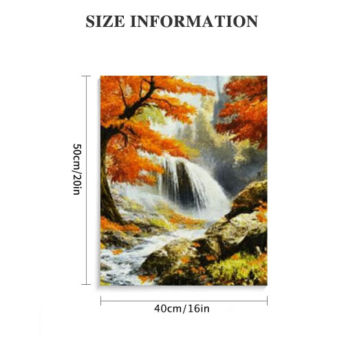 Autumn Forest Waterfall Canvas Print 16x20 in 2