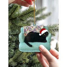 Christmas Cat Acrylic Pendant Ornament 1 piece