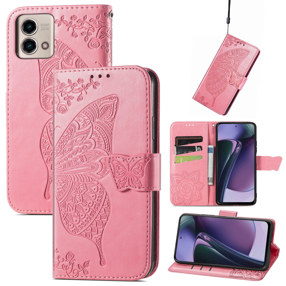 Butterfly Emboss Pu Leather Wallet Case For Motorola Moto G 913211543917