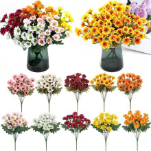 Artificial Mums for Outdoors – Fall Fake Flowers for Porch, Patio, Window, Front Door (10 Bundles Mixed) – Compatible with Outdoor Use
