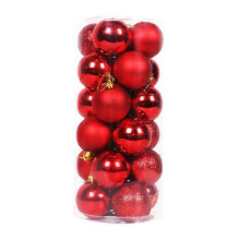 Red Christmas Balls Shatterproof 24PCS 40mm