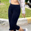 Women's High Waist Stretch Capri Pants Lightweight Solid 5