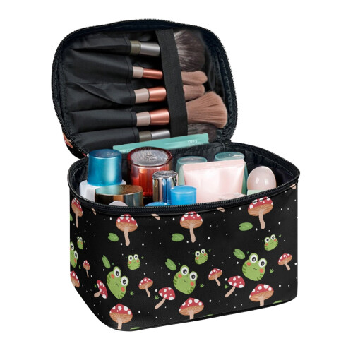 Polyester make-up organizer etui met opbergruimte voor kwasten (1 stuk)