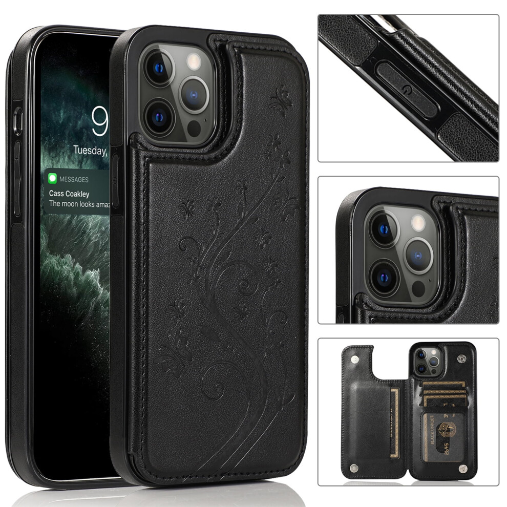 Leather Wallet Case With Kickstand For Iphone 14 Pro 6.1 937196005994