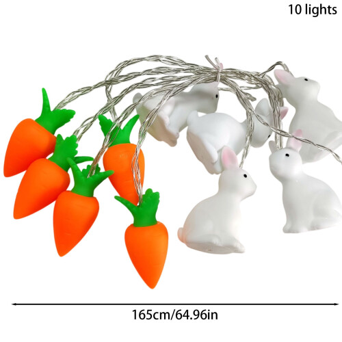 Enamel Easter Rabbit LED String Lights USB-Powered 10m 2