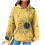 Damen-Kapuzenpullover aus Waffelstrick, leicht, mit Kängurutasche, Größe 1