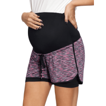 Women's maternity yoga shorts with drawstring waist