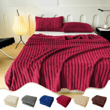 Coral Fleece Blanket Solid Color 79x90 Inch
