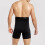 Men's high waist double-layer compression shorts gray black 6