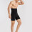 Men's high waist double-layer compression shorts gray black 7