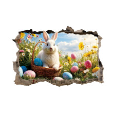 Easter Bunny Window Clings Rabbit Eggs Flower Decals1Sheet