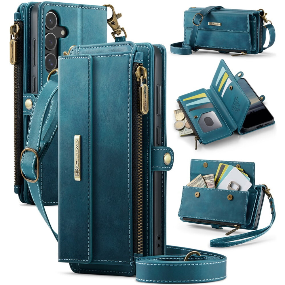 Caseme Wallet Case For Samsung Galaxy S24 Fe 5G Blue 919886084083