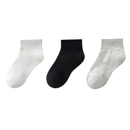 Barnstrumpor i bomull med låg urringning, beige, 3-5 år, 3 par