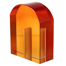 Kristallen boekensteun, decoratief woonaccessoire, oranje, 1 stuk
