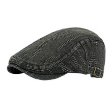 Four Seasons Personalized Washed Denim Hat Women's Beret British Retro Advance Hats Men's Jacquard Peaked Cap Fashion