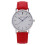Men's Quartz Watch Silver Case Leather Strap White Dial 1