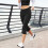 Dames Capri legging met hoge taille, zwart 7