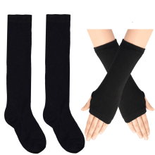 1 Set Kids Soccer Socks and Gloves Suits Child Knee High Tube Socks Toddler Girls Uniform Socks Cotton Sport Stocking for Boys