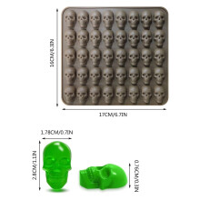 Moule en silicone alimentaire en forme de crâne pour bonbons, 40 cavités