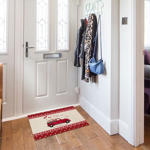 Valentine's Day Doormat Romantic Heart Pattern 18x30 in 1