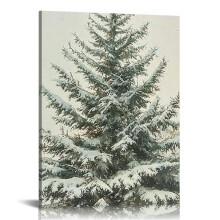 Vintage-Weihnachtsbaum-Druck, Weihnachtsdekoration, 12 x 16 Zoll